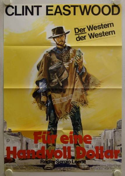 Für eine Handvoll Dollar originales deutsches Filmplakat (R80s)